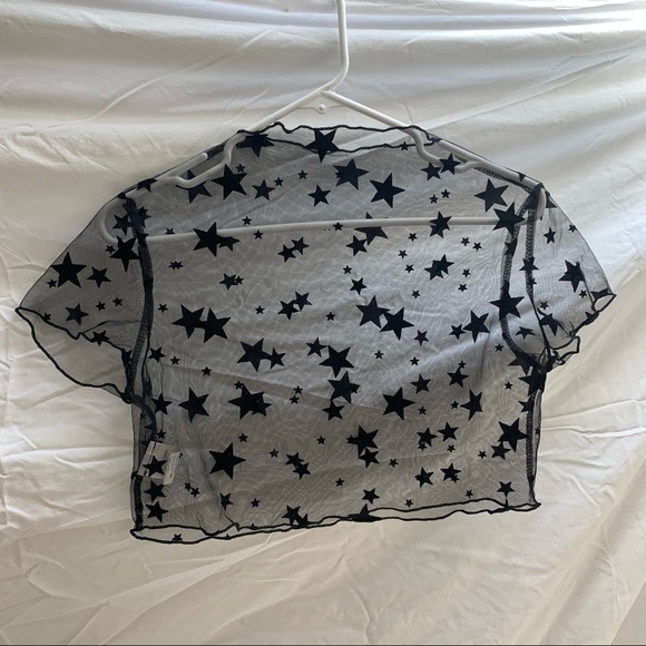 Star Mesh Cropped Top - Picture 3 of 4